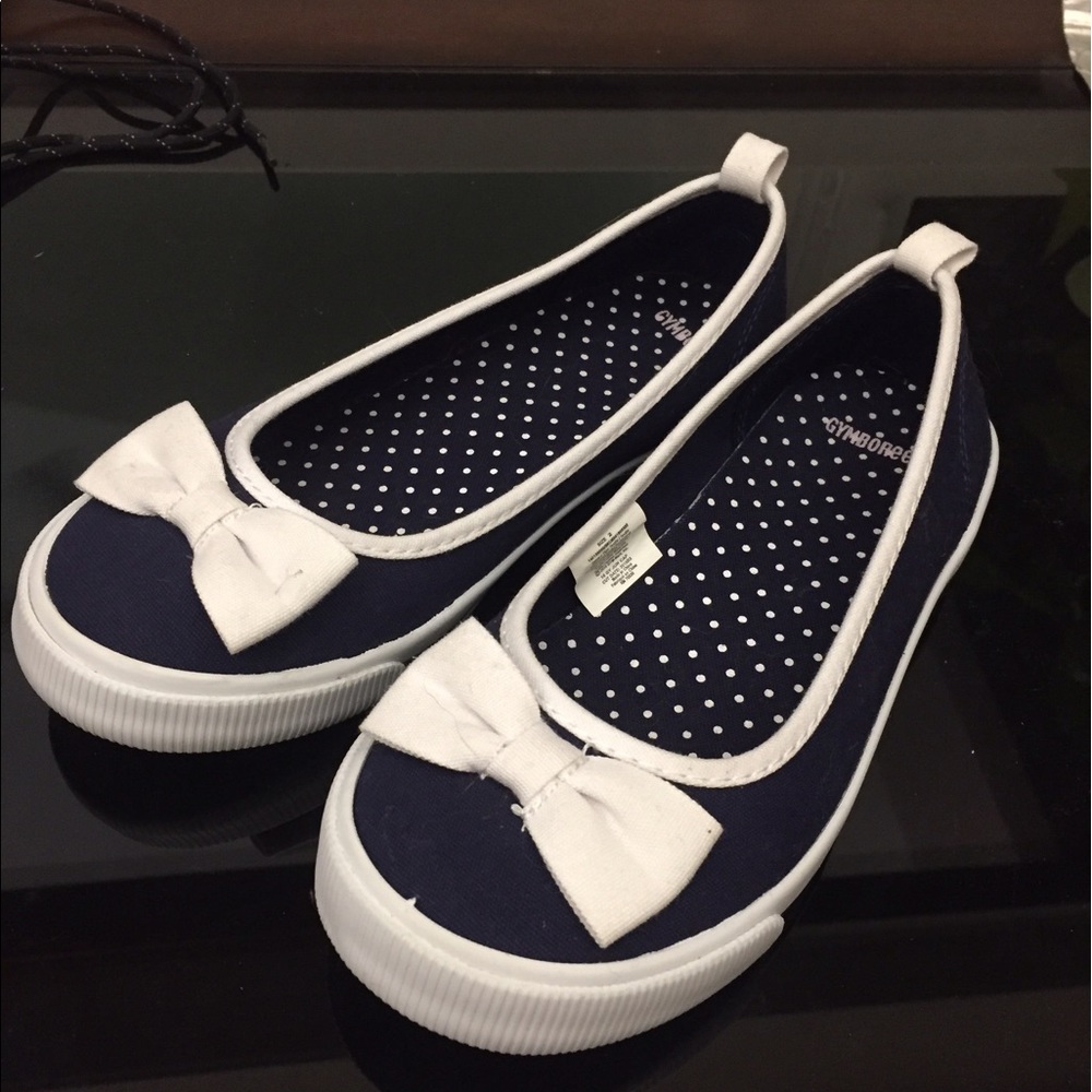 Girls Navy and White Flats